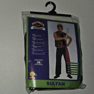 Sultan Halloween Costume Men's OS Standard Vest Pants Turban Waist Sash Rubie's